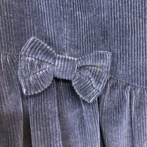 Vintage 80s Navy Blue Corduroy Jumper Dress Misty Lane ILGWU Large 11/12 cute B2 - Picture 4 of 12